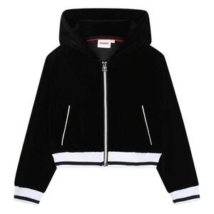 Hugo Childrens/Kids Velour Cropped Jacket / Black Melange